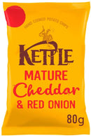 Kettle Crisps Mature Cheddar Cheese & Red Onion Pack of 12x80g