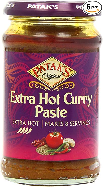Patak's Extra Hot Curry Cook Paste 283 g (Pack of 6)