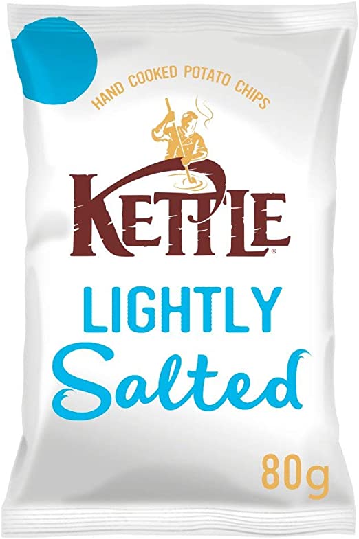 KETTLE Chips Lightly Salted Crisps 80g (12 Packs)