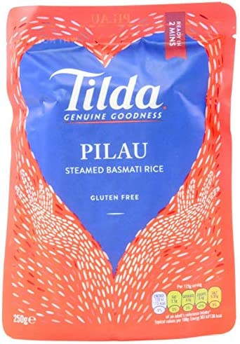 Tilda Steamed Express Rice Pouches (Pilau Basmati Rice 6 x 250g)