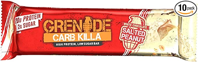 Grenade High Protein and Low Carb Bar, 12 X 60 g - White Chocolate Salted Peanut