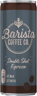 Barista Coffee Double Shot Espresso Iced Coffee Drink Tin Can Pack of 12x250ml