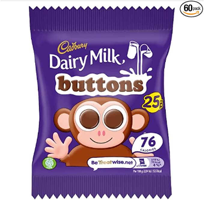 Cadbury dairymilk kids buttons - 60x14.5g