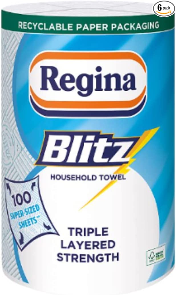 Regina Blitz Household Towels 6 Rolls x 100 Sheets