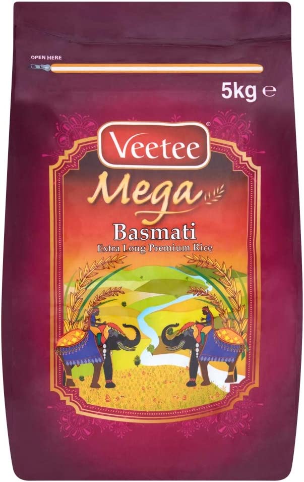 Veetee Mega Basmati Extra Long Premium Rice , 5kg