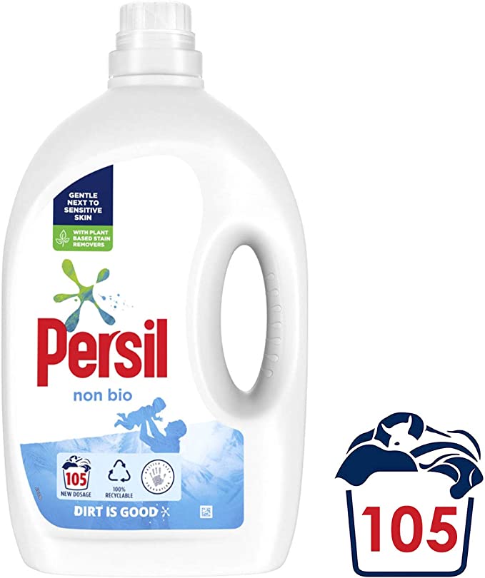 Persil Non-Bio Washing Liquid Detergent, 105 Washes, Pack of 2