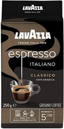 Lavazza Caffe Espresso 100% Arabica Light Roast Ground Coffee Pack of 6x250 g