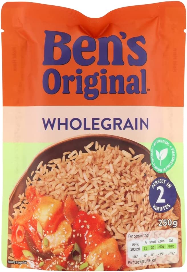 Ben's Original Wholegrain Microwave Rice, 250g (Pack of 6)