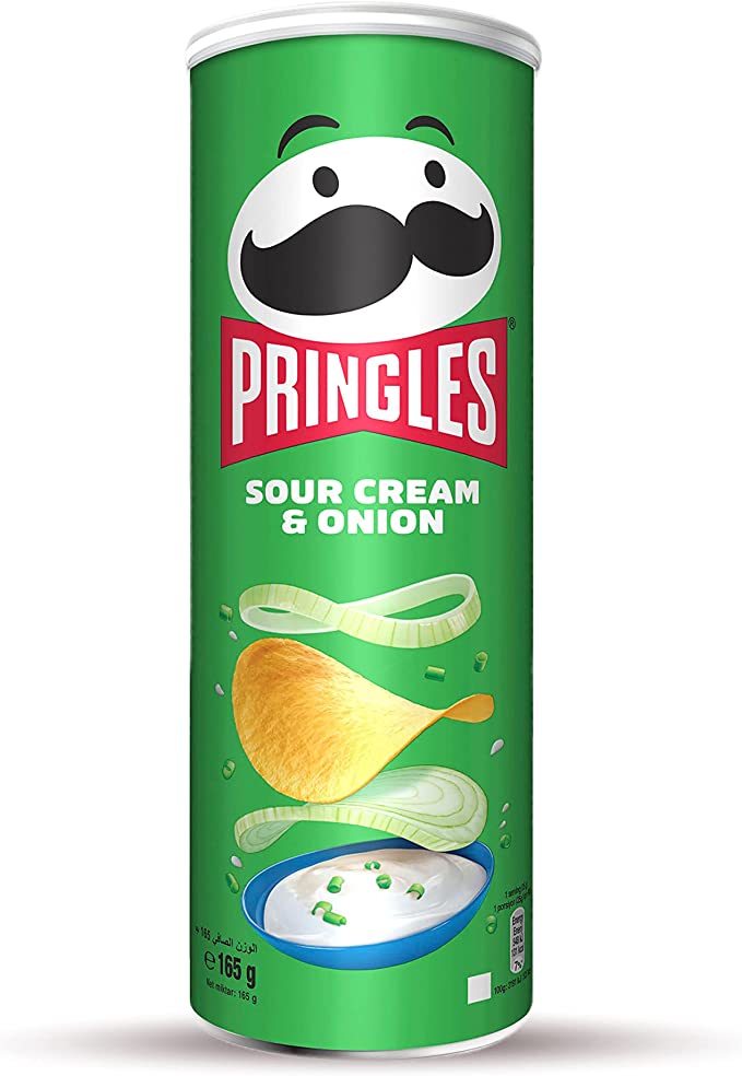 Pringles Sour Cream and Onion 165g (Pack of 6)