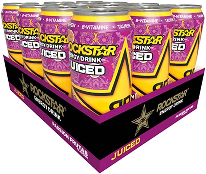 Rockstar Juiced Energy Drink - Passion Fruits 12 x 500ml cans