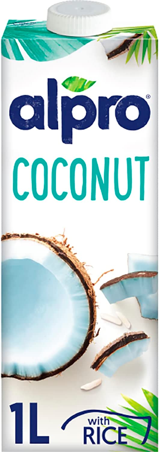 Alpro Coconut Plant-Based Long Life Drink, Vegan & Dairy Free, 1L (Pack of 8)(packaging may vary)