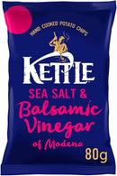 Kettle Crisps  Sea Salt & Balsamic Vinegar Pack of 12x80g