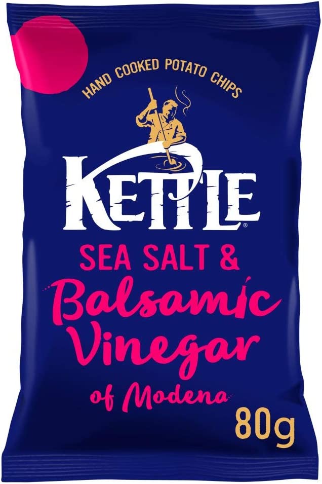 Kettle Crisps  Sea Salt & Balsamic Vinegar  12X80gm