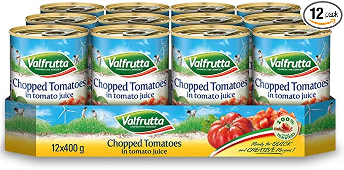 Valfrutta Tinned Chopped Tomatoes in Tomato Juice 12 x 400g