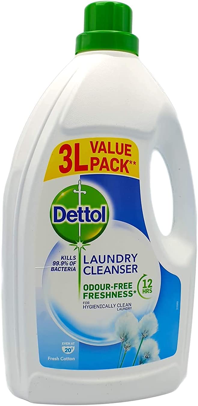 Dettol Anti-Bacterial Laundry Liquid Cleanser Detergent, 3 Litre