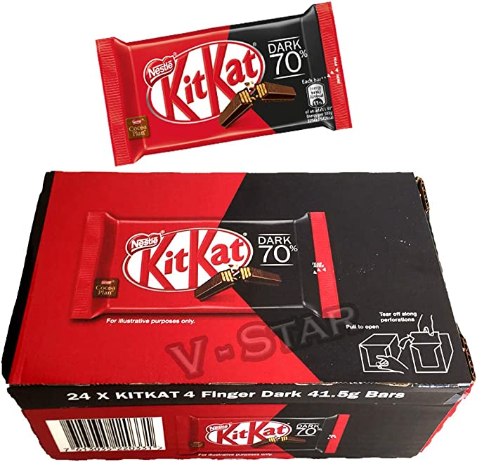 Kit Kat 4 Finger Dark Chocolate Bar 41.5g (Pack of 24)