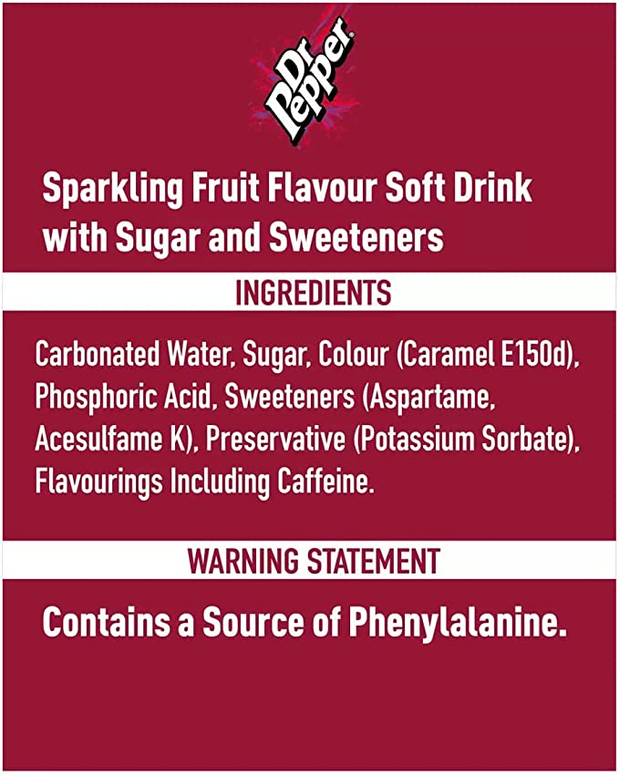 Coca Cola Dr. Pepper, Fanta Sprite Cans Variety Pack of 30 x330ml