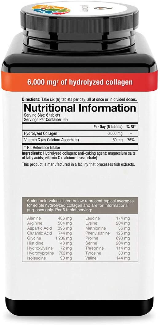 Youtheory Collagen Advanced Formula Hydrolyzed and Enhanced with Vitamin C, 390 Tablets, 2 Month’s Supply