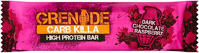 Grenade High Protein and Low Carb Bar, 12 x 60 g - Dark Chocolate Raspberry