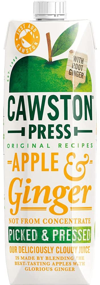 Cawston Press Apple and Ginger Juice, Pack of 6 x 1L
