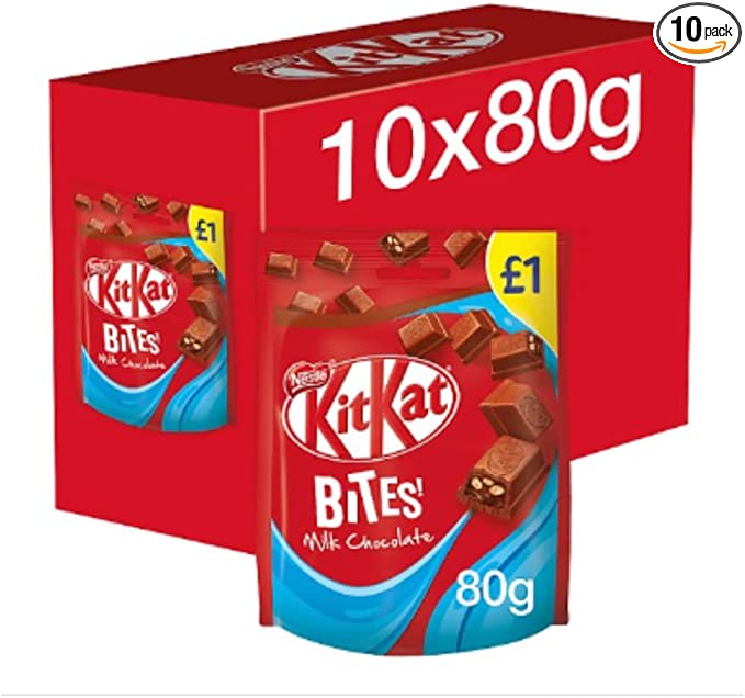 Kit Kat Bites Milk Chocolate Sharing Bag 80g x Case of 10