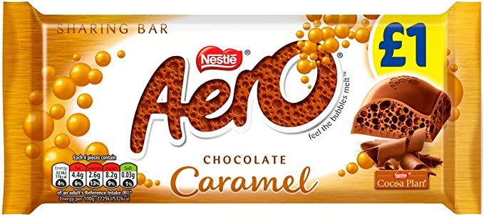 Aero Caramel Chocolate Sharing Bar - Pack of 15 x 90G