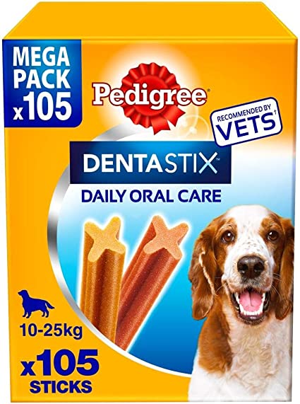 Pedigree DentaStix Daily Dental Chews Medium Dog 10-25kg Pack of  105 Sticks