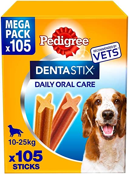 Pedigree DentaStix Daily Dental Chews Medium Dog 10-25kg 105 Sticks