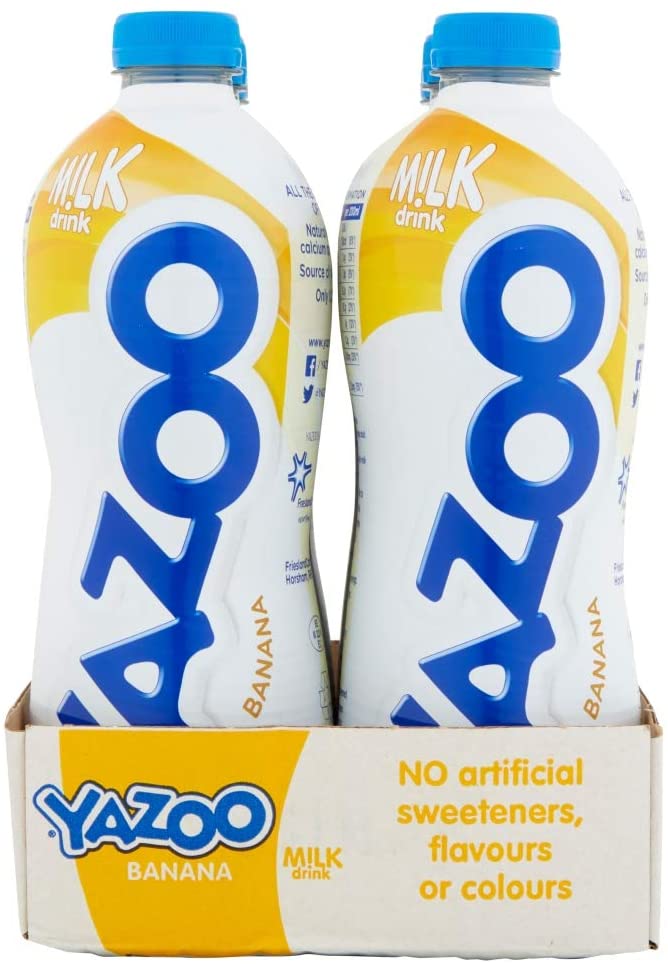 YAZOO Banana Milk Drink 1 Litre (Pack of 6)
