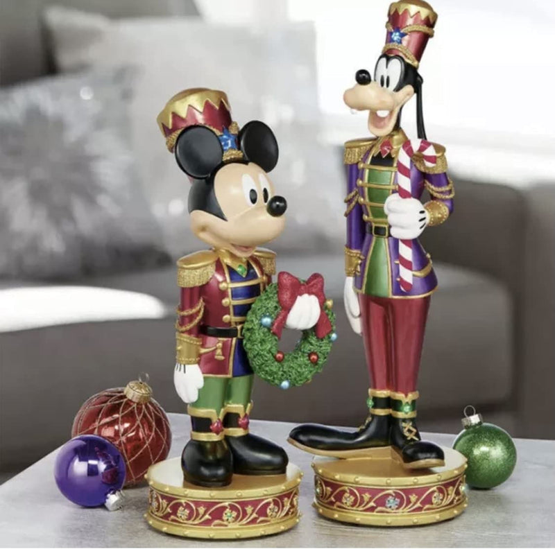 Disney 15.1'' Christmas Mickey & Goofy Nutcrackers With Lights & Sounds