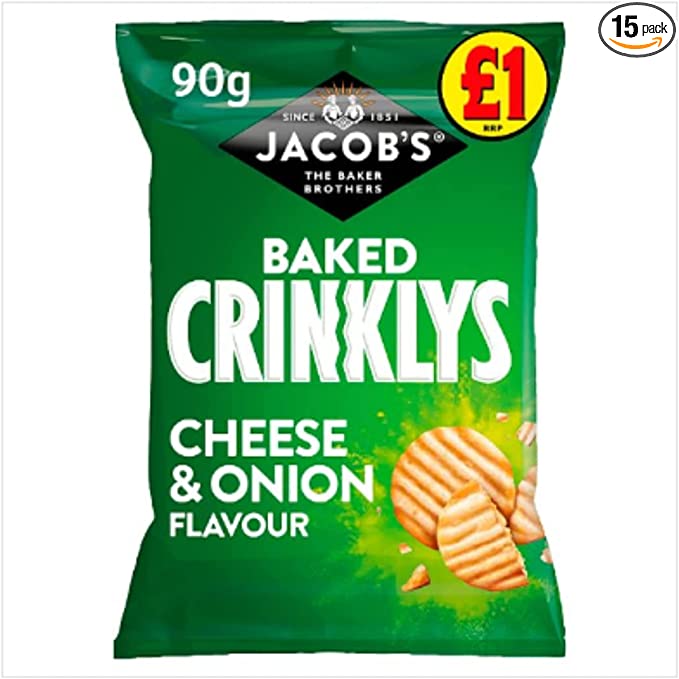 JACOB'S Crinklys cheese & onion - 15x90g