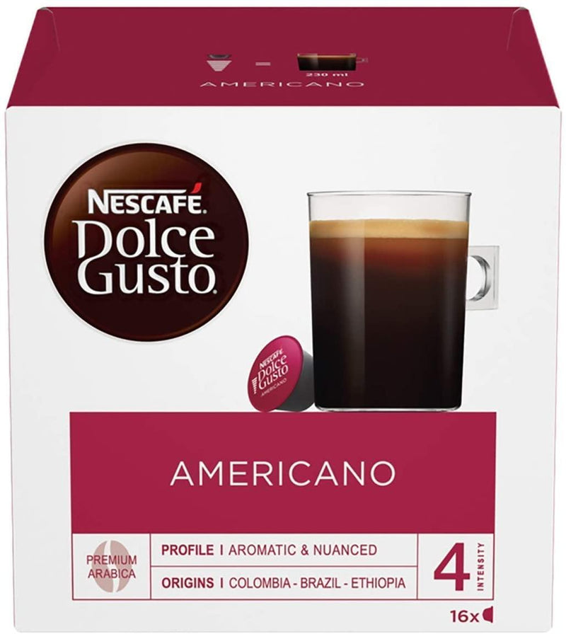 NESCAFÉ Dolce Gusto Americano Coffee Pods, 16 Capsules (48 Servings, Pack of 3, Total 48 Capsules) - Papaval