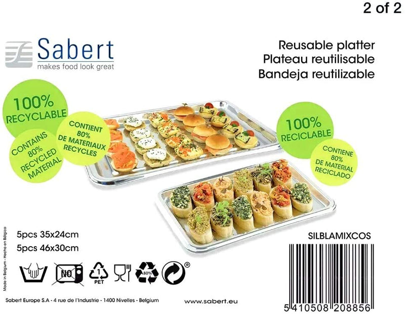 Sabert Rectangular Mix Platters, Pack of 10