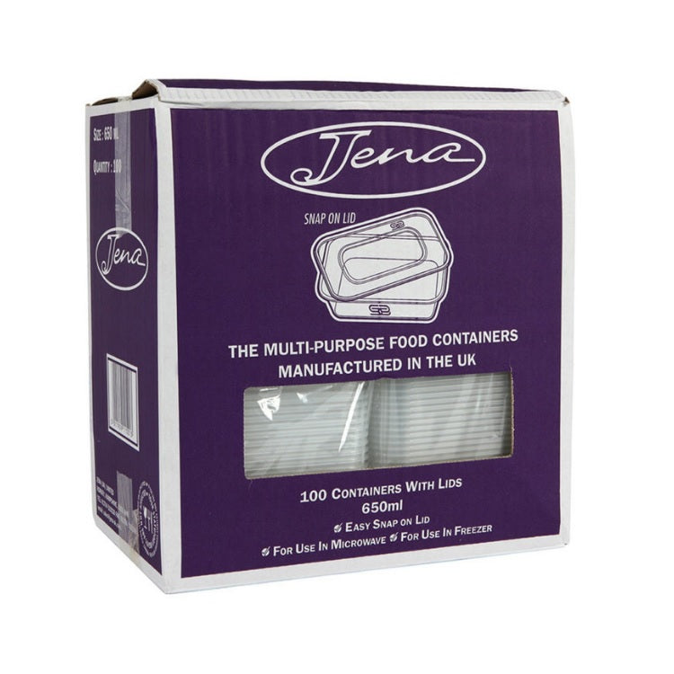 Jena Plastic Take Away Containers, 100 x 650ml