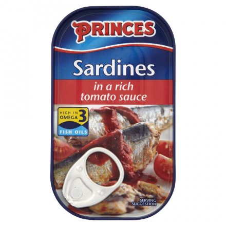 Princes Sardines in a Rich Tomato Sauce 120g (Pack of 10 x 120g)
