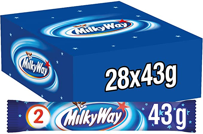 Milky Way Chocolate Bar, 43 g (Pack of 28)