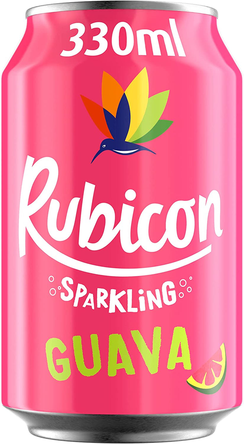Rubicon Sparkling Guava Fizzy Drink Cans, 330 ml, Pack of 24