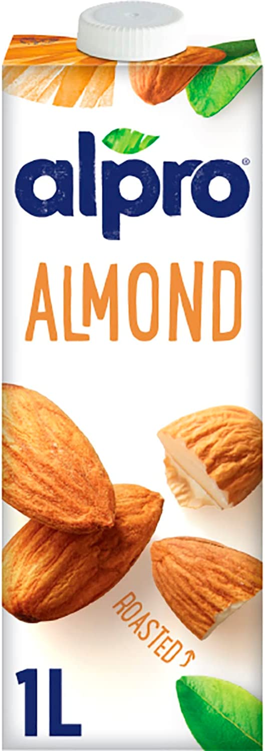 Alpro Almond Plant-Based Long Life Drink, Vegan & Dairy Free, 1L (Pack of 8)