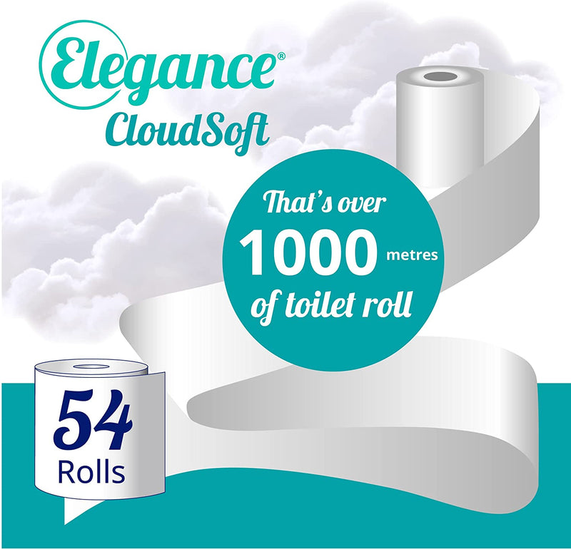 Elegance Cloud Soft Toilet Roll - Bulk Buy (54 Rolls)