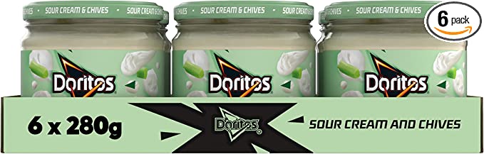Doritos Sour Cream & Cool Chive Vegetarian Dip, Perfect for Sharing 280g (Case of 6)