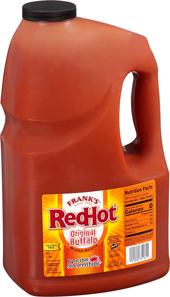 Franks RedHot Original Buffalo Wings Sauce Catering Size 3.78 L Bottle