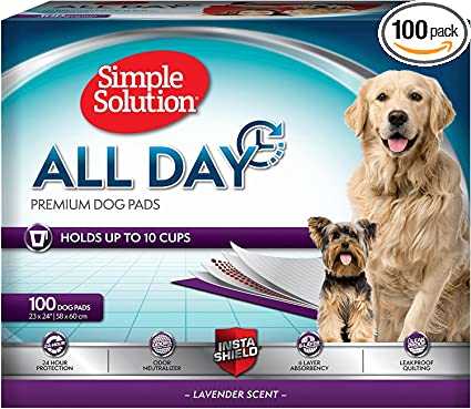 Simple Solution 6-Layer All Day Premium Dog Pads | Lavender Scent pack of 100