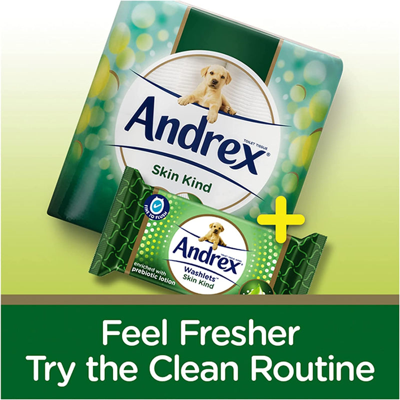 Andrex Skin Kind Toilet Tissue with Aloe Vera & Vitamin E (4 Rolls x 6)