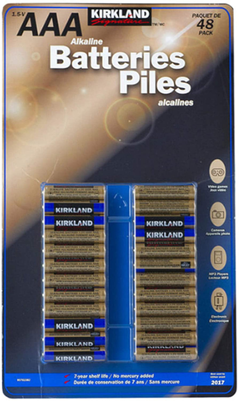 Kirkland Signature Alkaline AAA Batteries Pack of 48