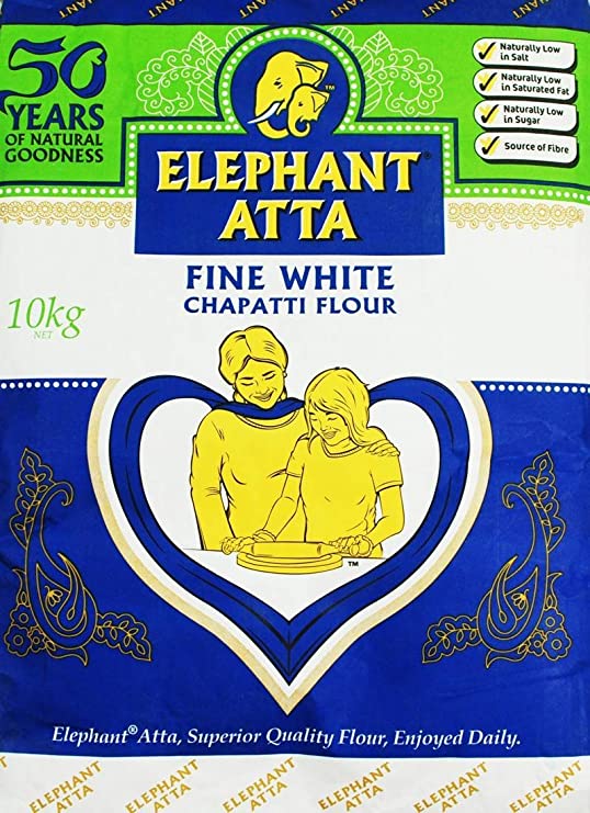 Elephant Atta Fine White Chapatti Flour Pack of 1 x 10kg