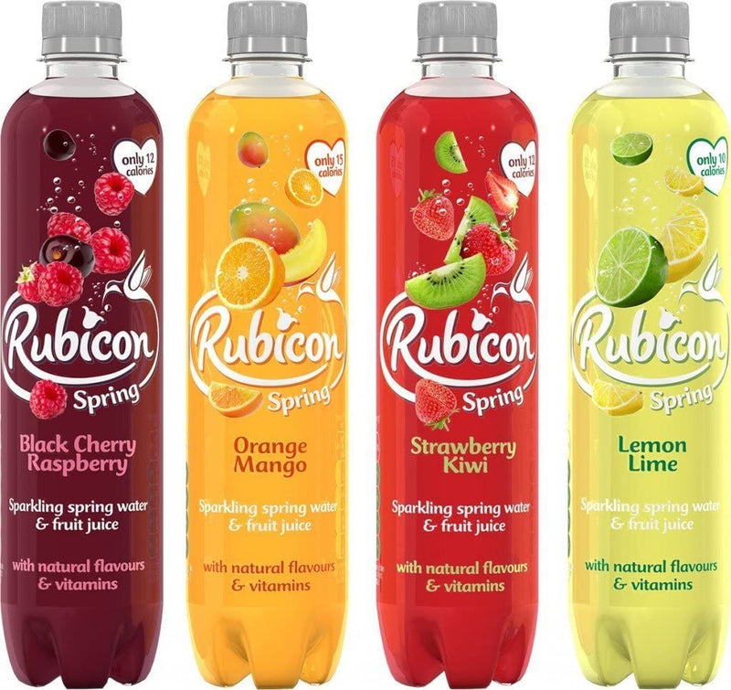 Rubicon Sparkling Spring Low Calories No Sugar Mixed Pack Fruit Juice 16 X 500ml