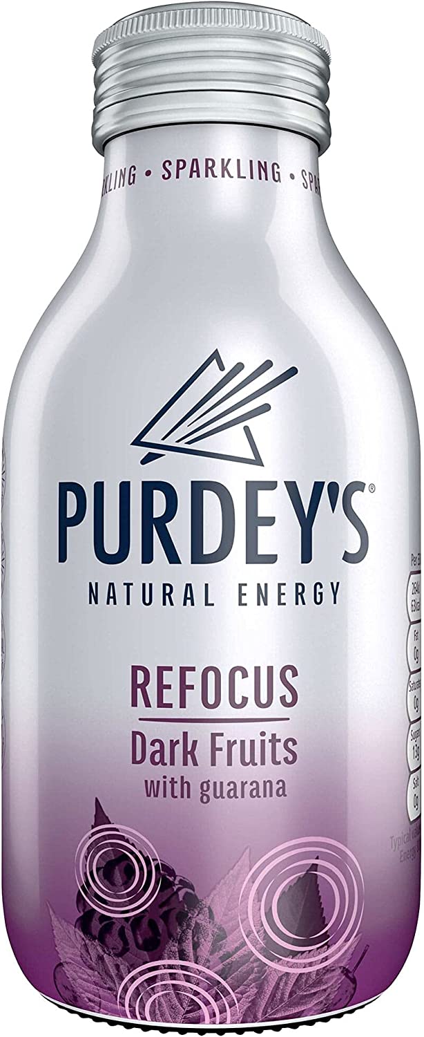 Purdey's Refocus Dark Fruits Natural Energy Drink Pack of 12x330ml