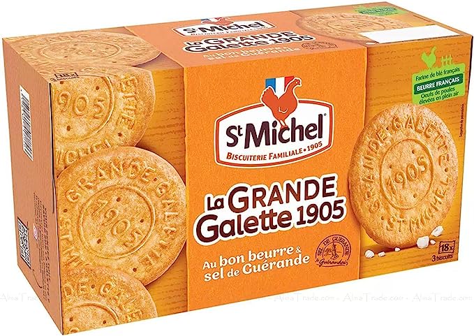 St Michel Grande Galettes 1905 With Sea Salt French Buttery Biscuit Cookies Pack 18 x900g