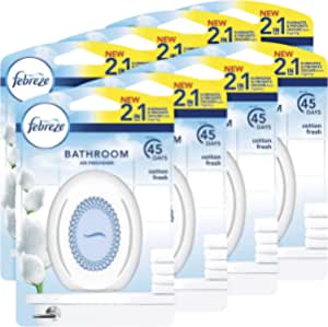 Febreze bathroom air freshener cotton fresh - 8x1single