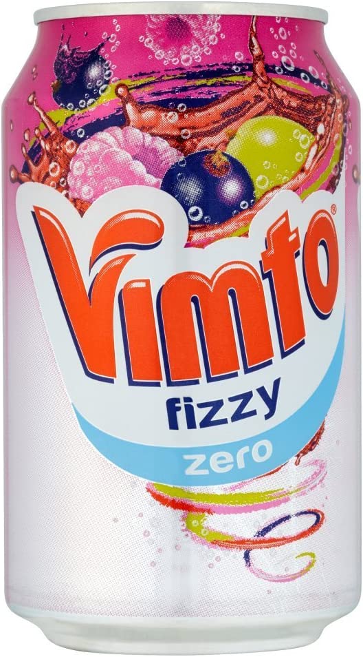 Vimto Fizzy Zero Cans, 330ml (Pack of 24)